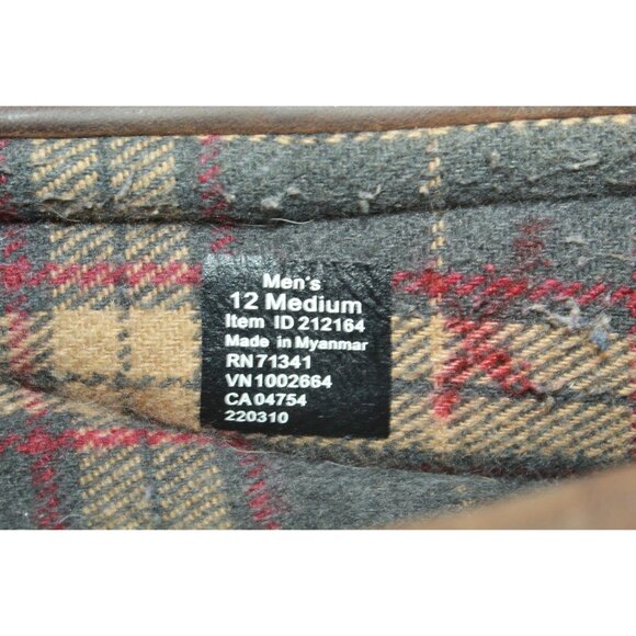 LL Bean Handsewn Slippers Flannel Lined Brown Size 12 M - Picture 9 of 9